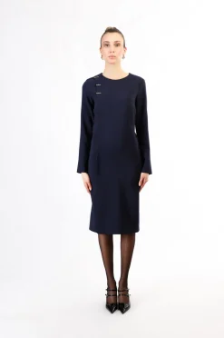 abito finto portafoglio tessuto bistretch navy