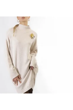 abito in felpa con fiore applicato burro