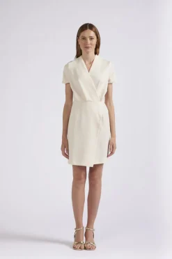 abito morbido con scollatura incrociata burro