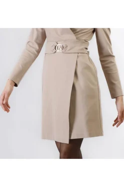 abito portafoglio con fusciacca in tessuto elasticizzato champagne