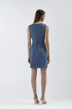 abito tipo tubino in denim sky