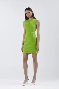 abito tubino smanicato in tessuto elasticizzato menta