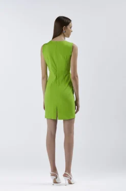 abito tubino smanicato in tessuto elasticizzato menta