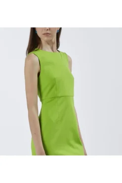 abito tubino smanicato in tessuto elasticizzato menta