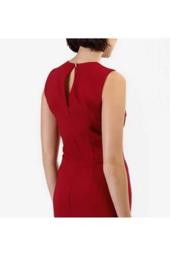 abito tubino tessuto bistretch vinaccia