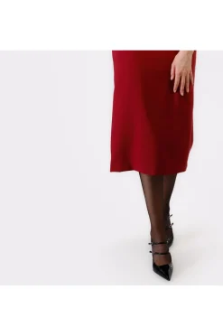 abito tubino tessuto bistretch vinaccia