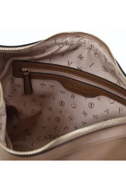 bauletto con maxi cerniera e nappine sfrangiate