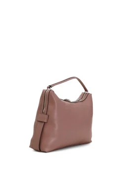 bauletto con maxi cerniera e nappine sfrangiate