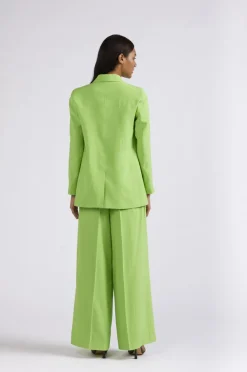 blazer monopetto misto viscosa verde mela