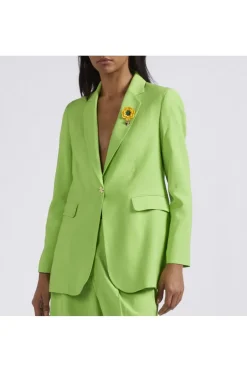 blazer monopetto misto viscosa verde mela