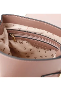 borsa a tracolla con pattina decorata da microballs