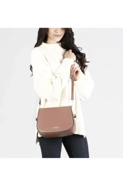 borsa a tracolla con pattina decorata da microballs