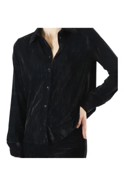 camicia in velluto cangiante petrolio