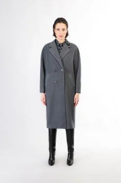 cappotto doppiopetto manica kimono fumo