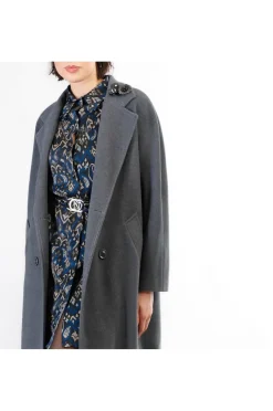 cappotto doppiopetto manica kimono fumo