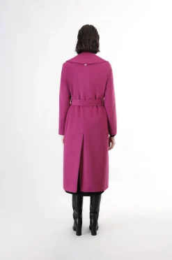 cappotto lungo tipo vestaglia magenta