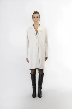 cappotto monopetto linea ad ovetto ghiaccio