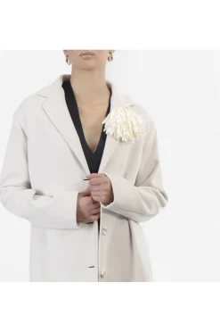 cappotto monopetto linea ad ovetto ghiaccio