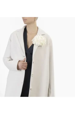 cappotto monopetto linea ad ovetto ghiaccio