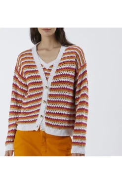 cardigan crochet multicolor multifuxia