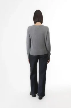 cardigan girocollo fumo