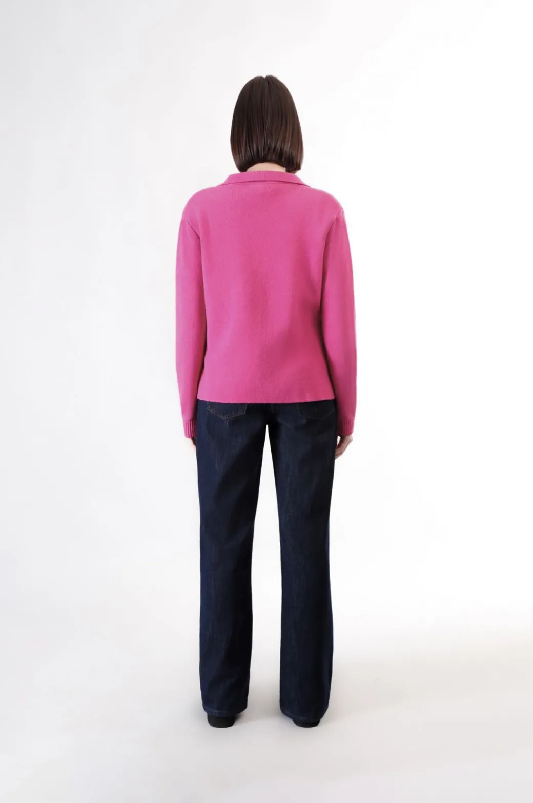 cardigan tipo giacca in maglia fuxia