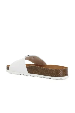 ciabatte in vernice con fibbia bianco