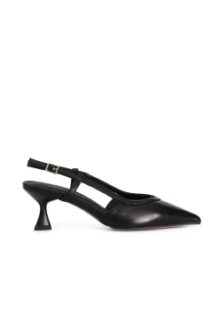 décolleté aperta dietro in nappa nero