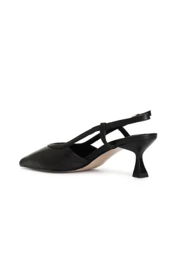 décolleté aperta dietro in nappa nero