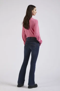 denim  flare blu medio scuro