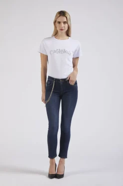 denim skinny catena charms blu medio scuro