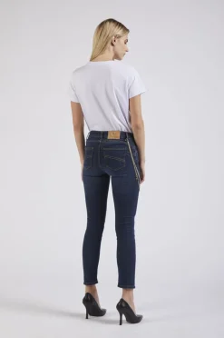 denim skinny catena charms blu medio scuro