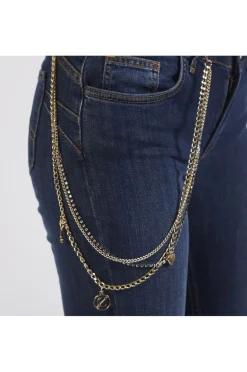 denim skinny catena charms blu medio scuro