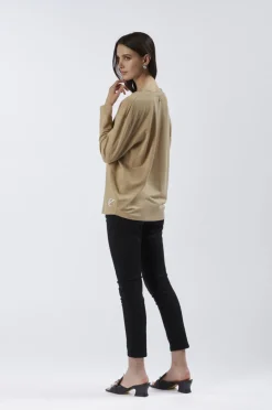 felpa ampia in tessuto lurex light gold