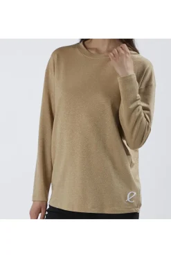 felpa ampia in tessuto lurex light gold