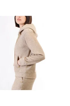 felpa full zip in felpa mano calda gold