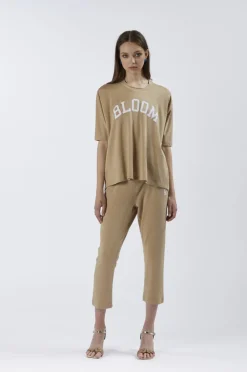 felpa in tessuto lurex light gold