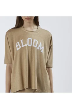 felpa in tessuto lurex light gold