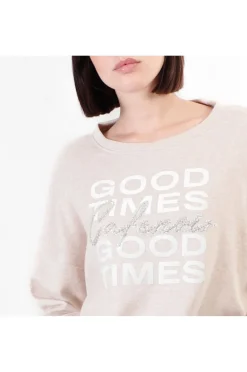 felpa manica pipistrello burro