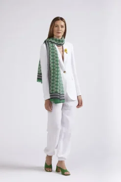 foulard stampa rombi rombo multiverde