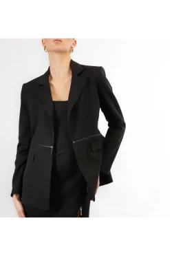 giacca con zip in vita nero