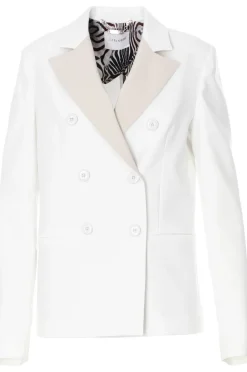 giacca doppiopetto con rever a contrasto