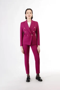 giacca doppiopetto elasticizzata magenta