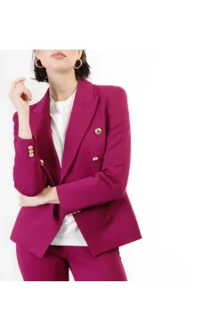 giacca doppiopetto elasticizzata magenta