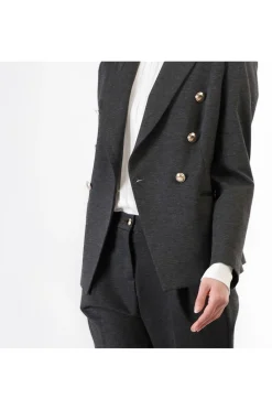 giacca doppiopetto elasticizzata fumo