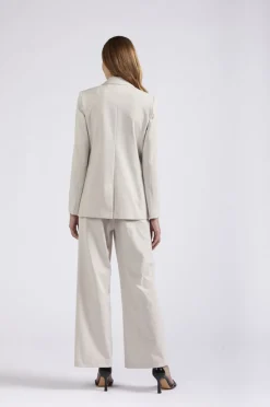 giacca doppiopetto tessuto elasticizzato gesso