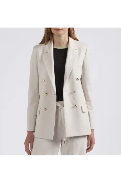 giacca doppiopetto tessuto elasticizzato gesso