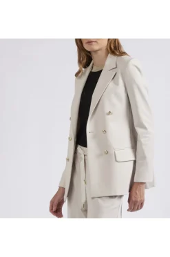 giacca doppiopetto tessuto elasticizzato gesso