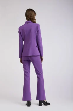 giacca doppiopetto tessuto bielastico viola
