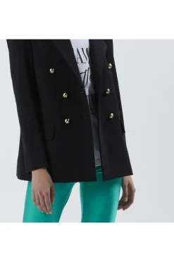 giacca doppiopetto tessuto elasticizzato nero